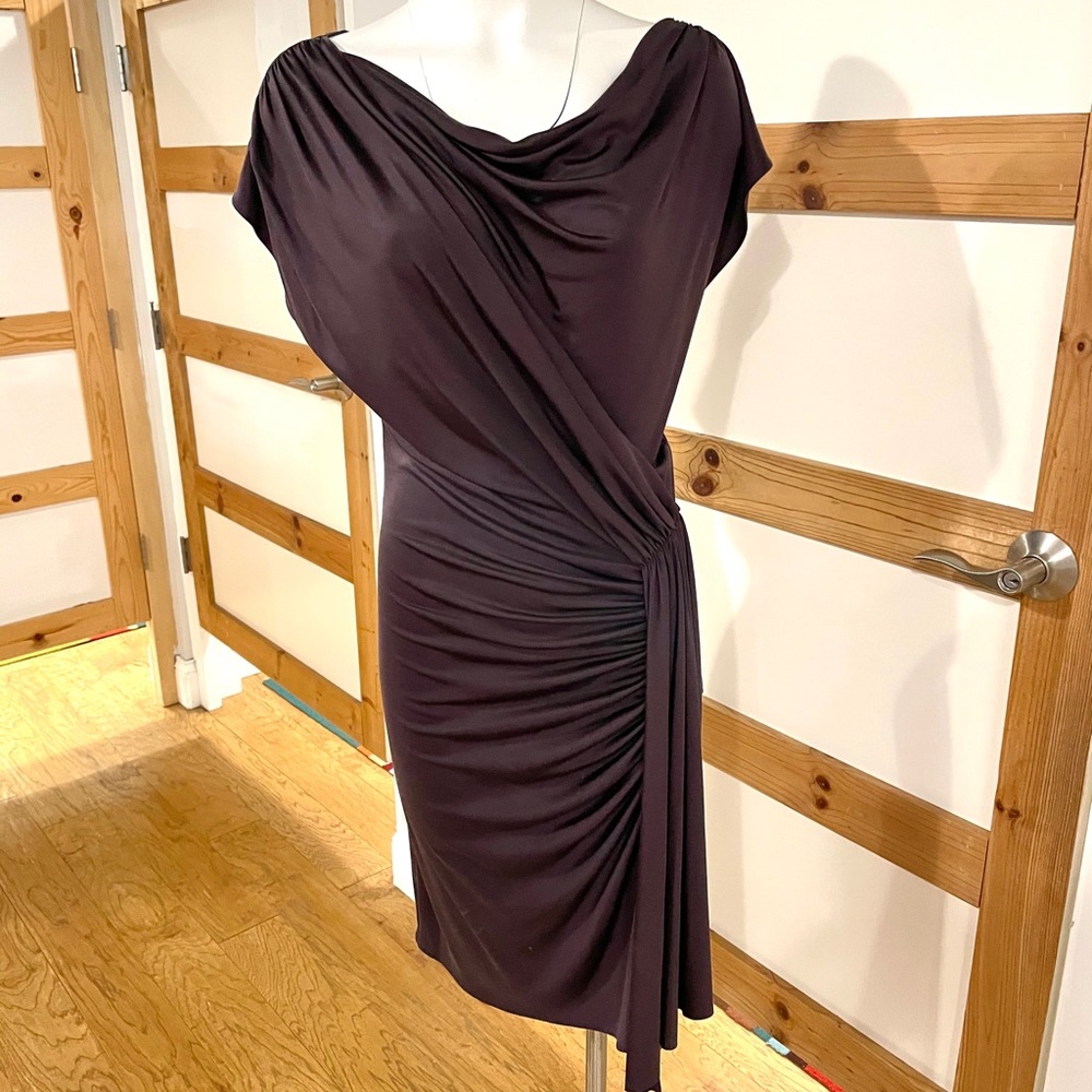 Foley Side Ruched Silk Dress - Picture 5 of 9